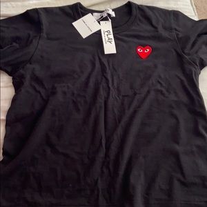 New black comme de garçons play tee